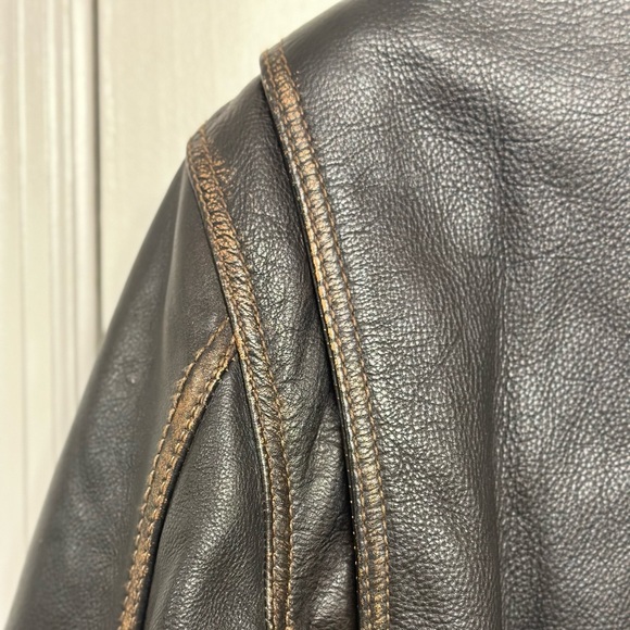 Marc New York Andrew Marc Distressed Heavy Moto Leather Jacket Mens Size XL - Picture 13 of 16